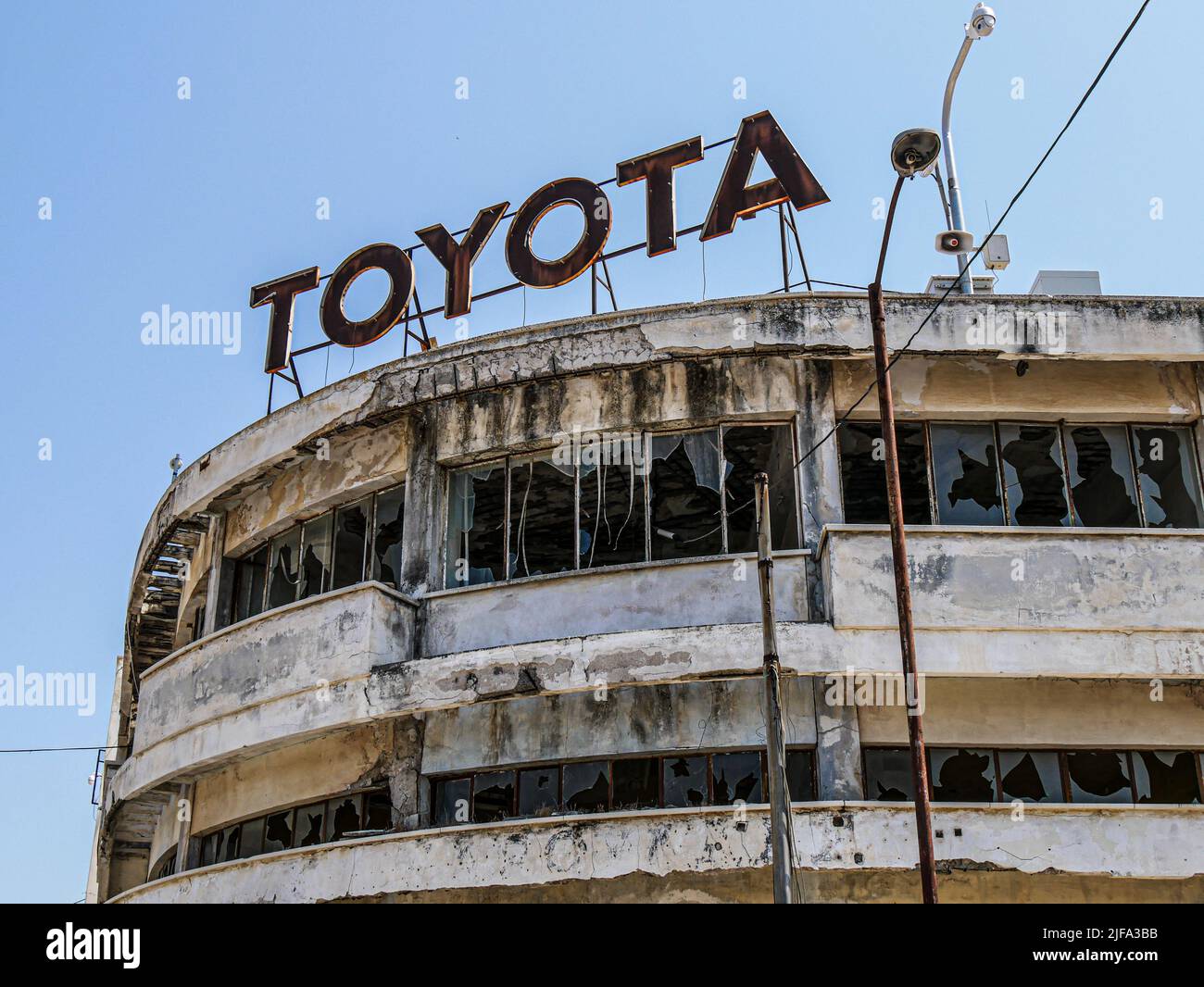 Abandoned ghost town of Varosha (Famagusta) in Northern Cyprus Toyota
