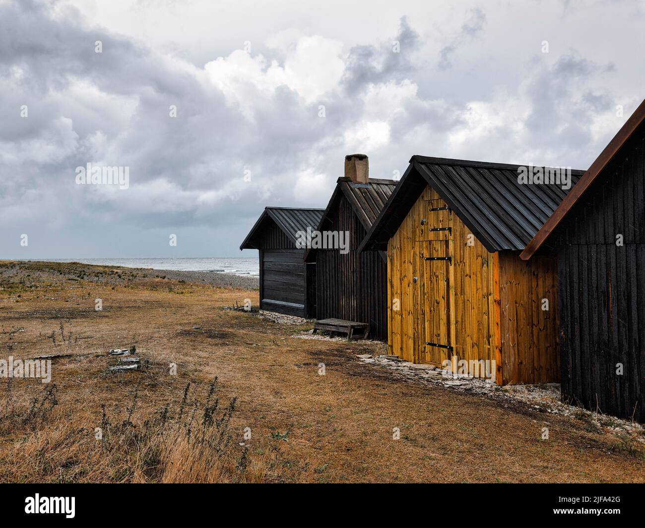 Old fishing huts, traditional fishing place, fishing village