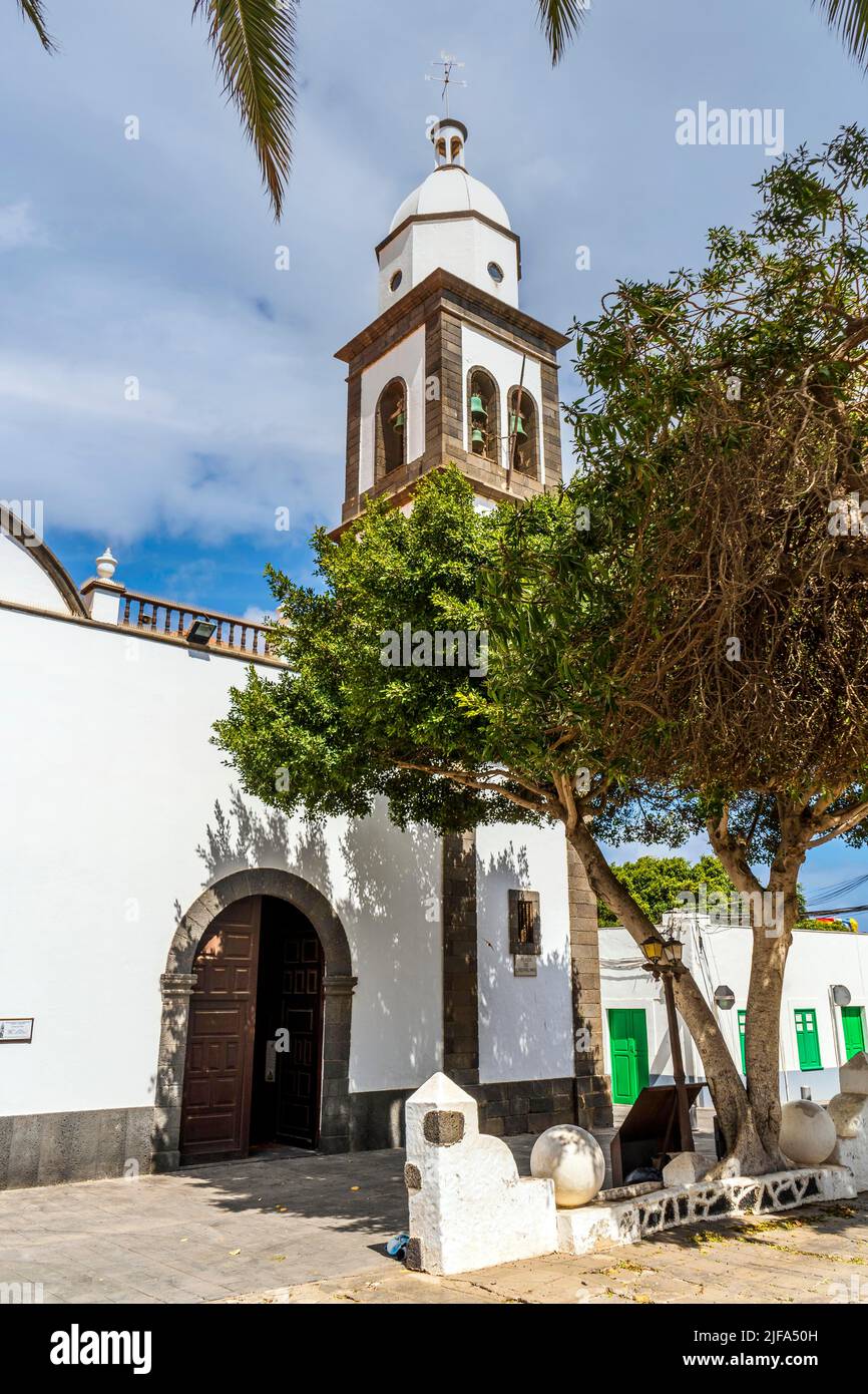 Historic San Gines Parish in downtown of Arrecife, Lanzarote, Canary Islands, Spain Stock Photo