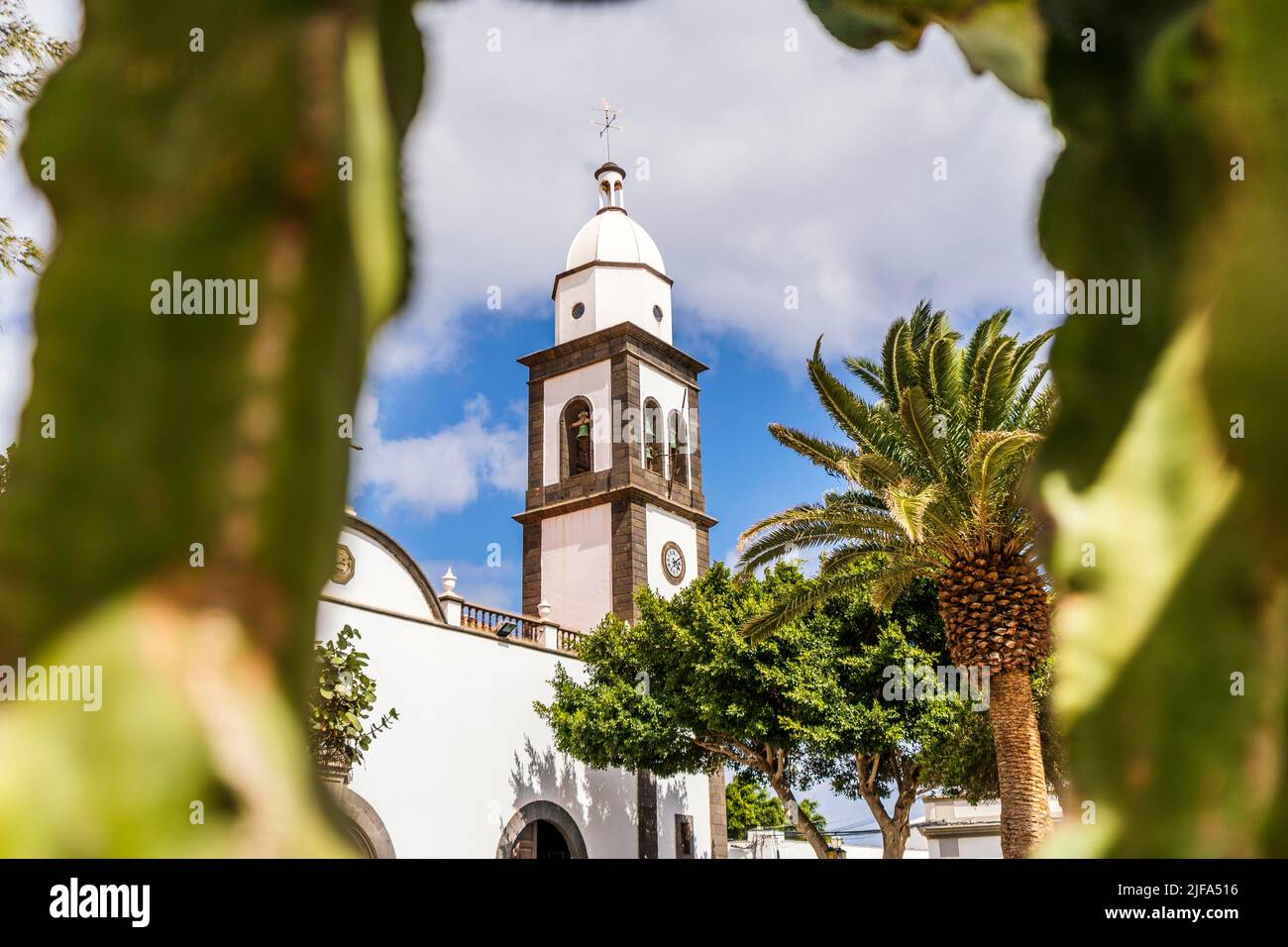 Historic San Gines Parish in downtown of Arrecife, Lanzarote, Canary Islands, Spain Stock Photo