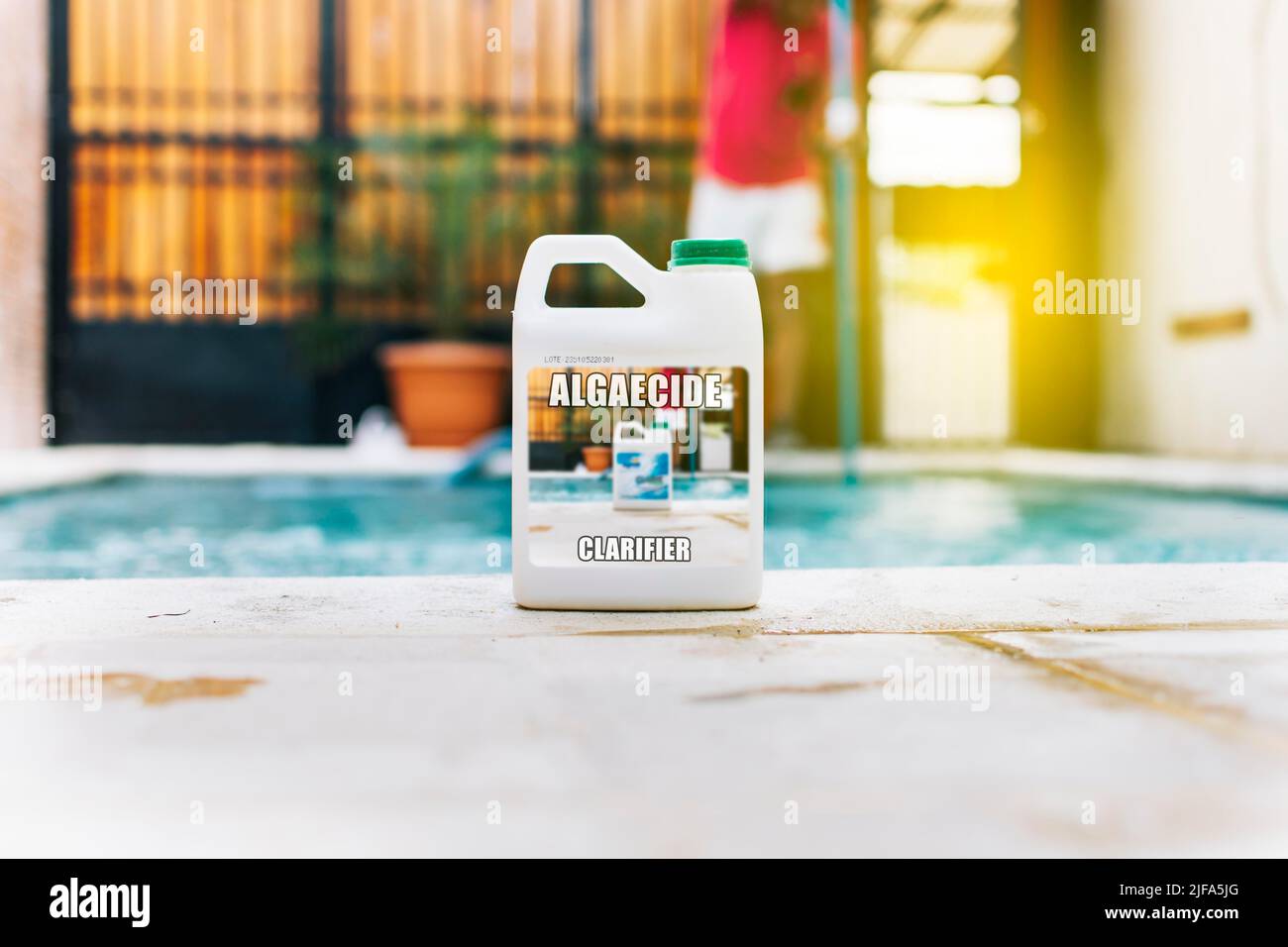 Homemade pool clarifier, pool cleaning purification tool. Algaecide