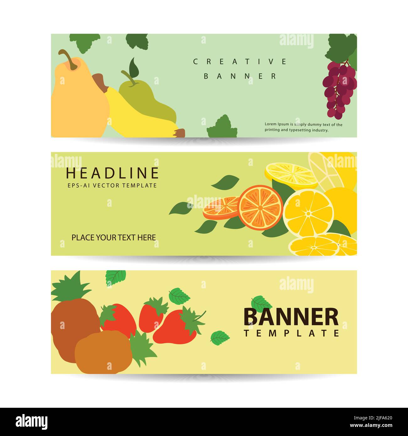 Horizontal banners for harvest festival ad. Vector set Stock Vector ...