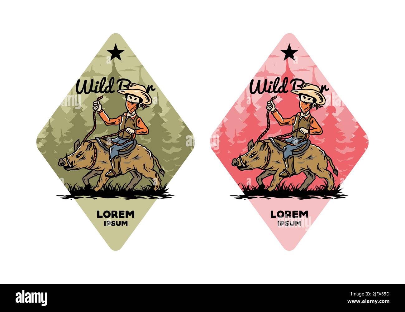 Man riding a wild boar illustration Stock Vector Image & Art - Alamy
