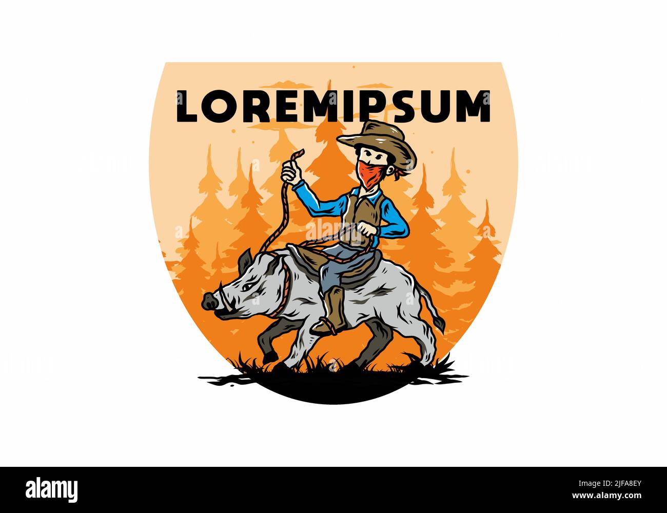 Man riding a wild boar illustration Stock Vector Image & Art - Alamy