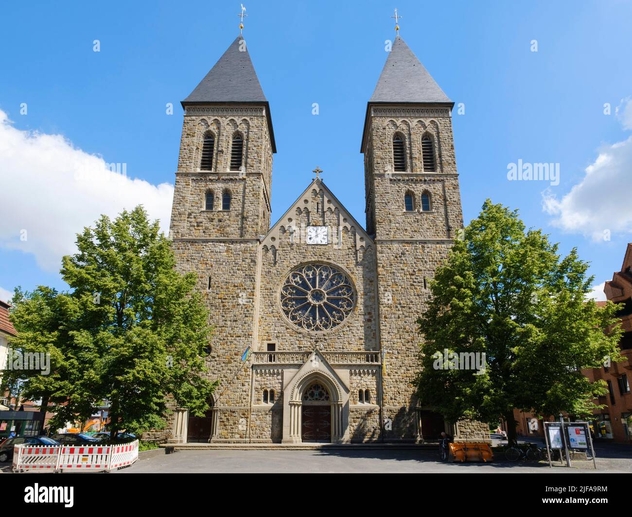 Catholic Parish Church of St. Anthony, neo-Gothic, Gronau, Muensterland ...