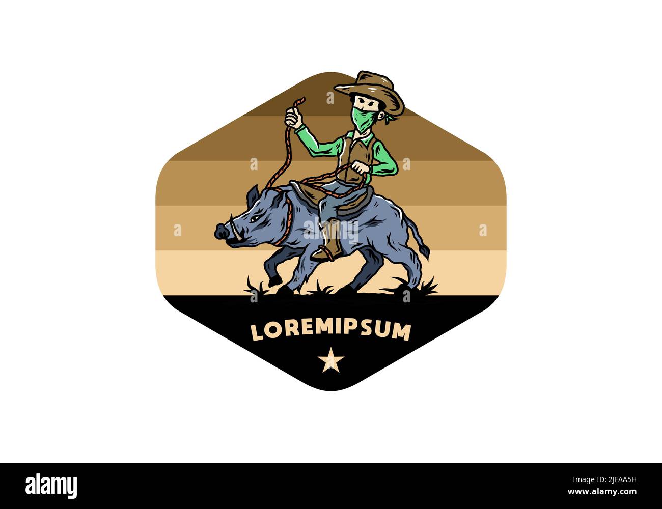 Man riding a wild boar illustration Stock Vector Image & Art - Alamy