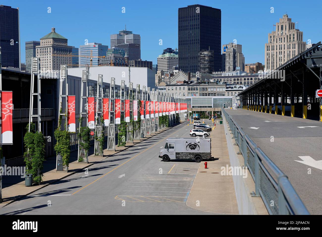 Street at the Centre of Science, Old Port, Montreal, Province of Quebec, Canada Stock Photo