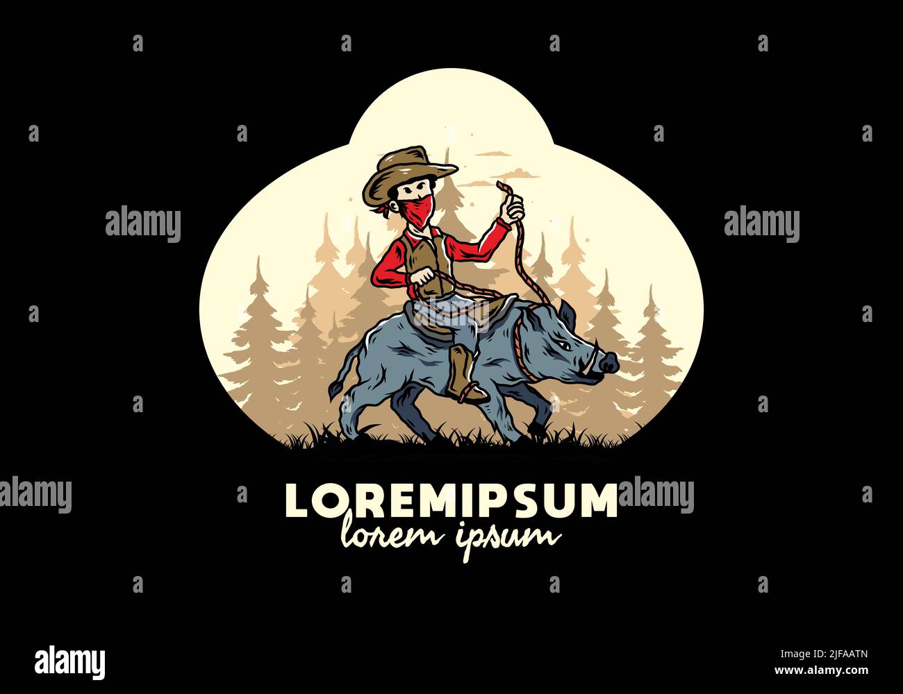 Man riding a wild boar illustration Stock Vector Image & Art - Alamy