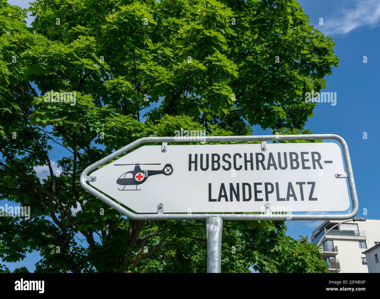 Sign, Helipad, Bundeswehr Hospital, Berlin-Mitte, Berlin, Germany Stock Photo