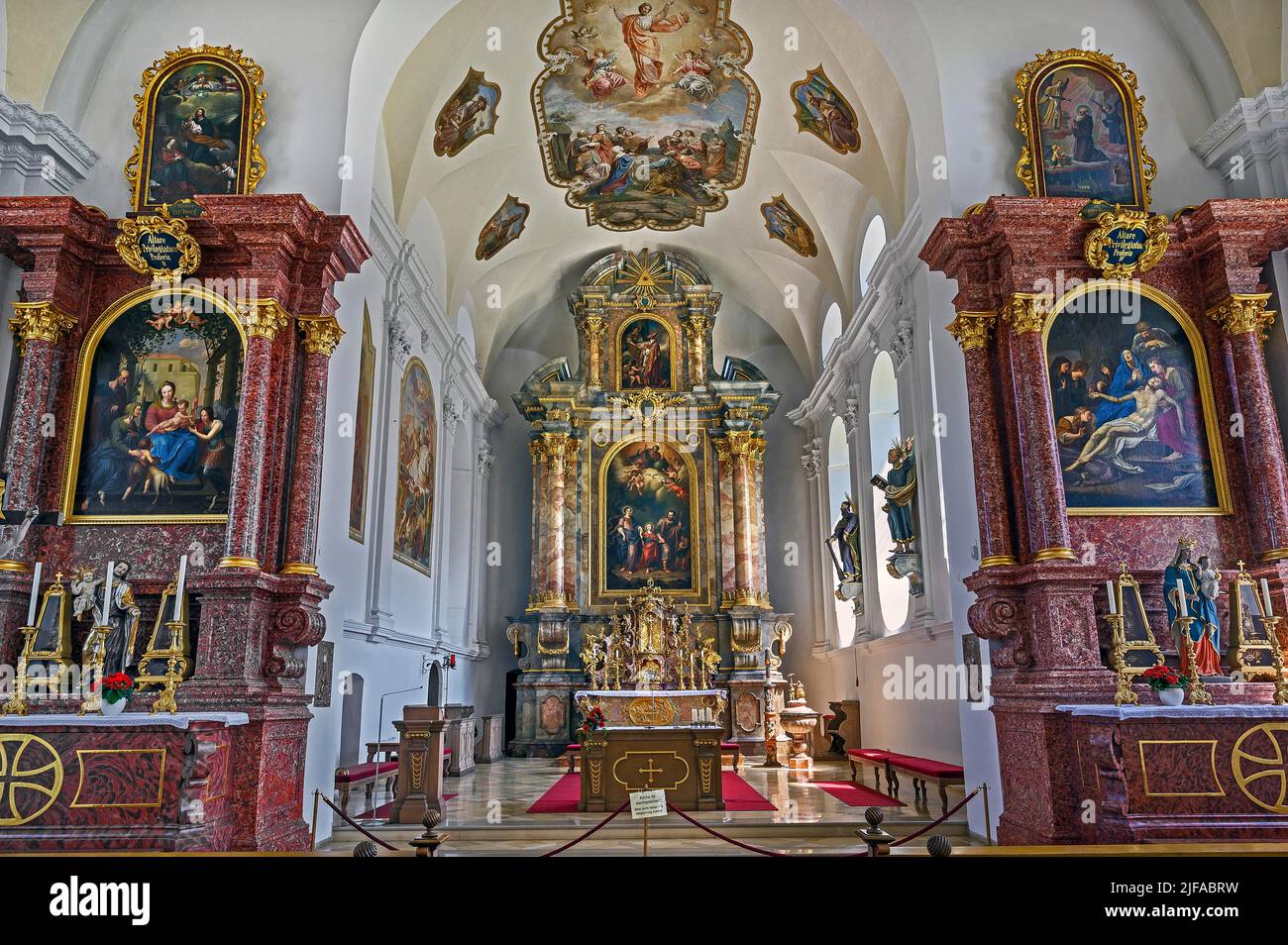 Main altar and side altars, Church of St. Ulrich in Wertach, Allgaeu