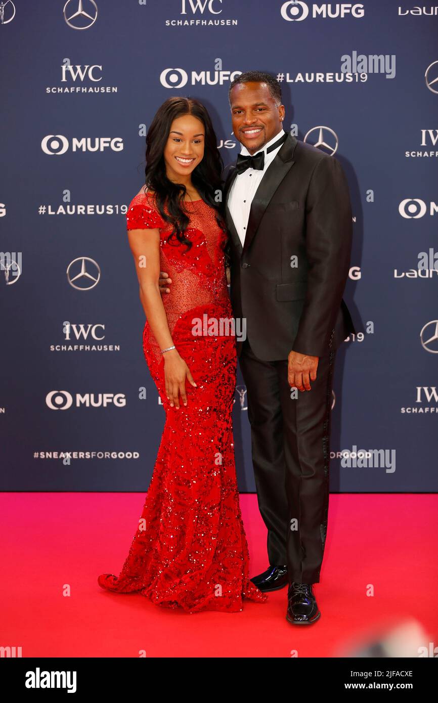 Briana Williams and Ato Boldon, Red Carpet, Laureus World Sports Awards 2019 ceremony at the