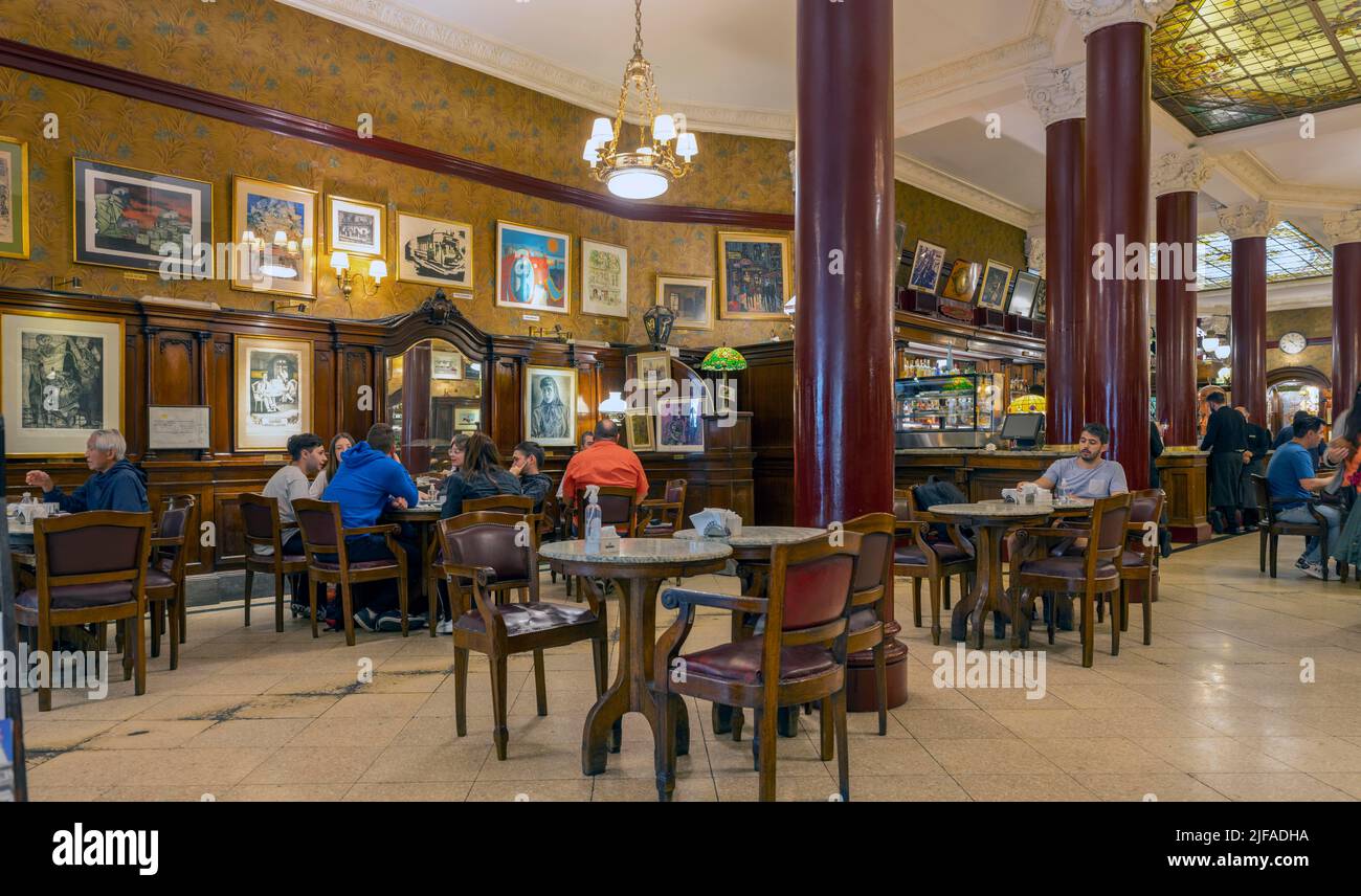 Tortoni, oldest cafe, indoor, Buenos Aires, Argentina Stock Photo