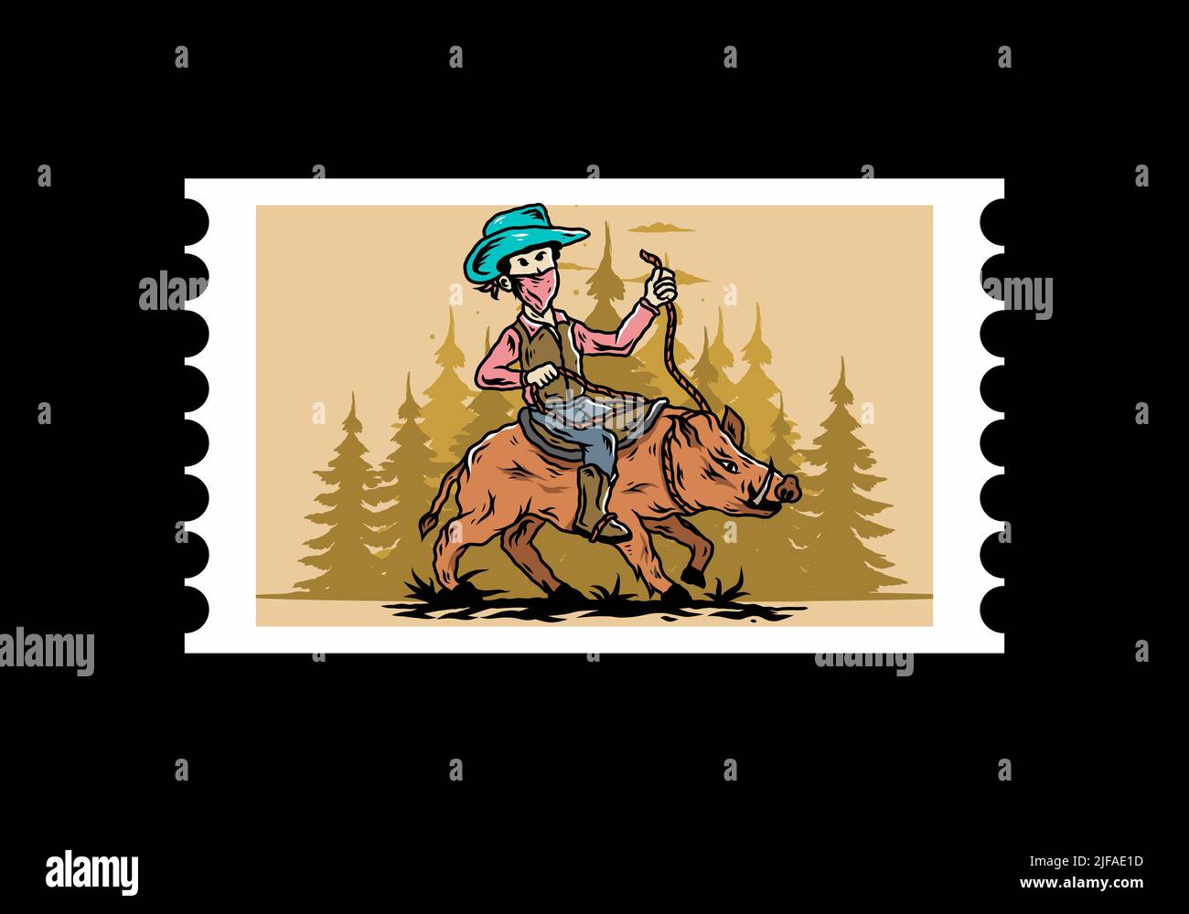 Man riding a wild boar illustration Stock Vector Image & Art - Alamy