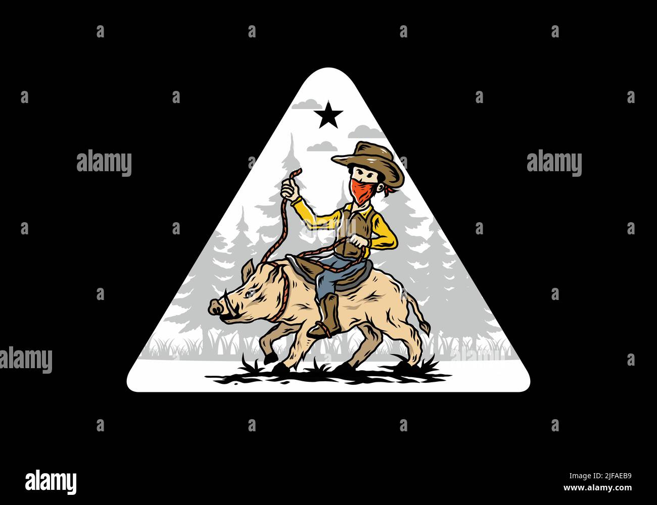 Man riding a wild boar illustration Stock Vector Image & Art - Alamy