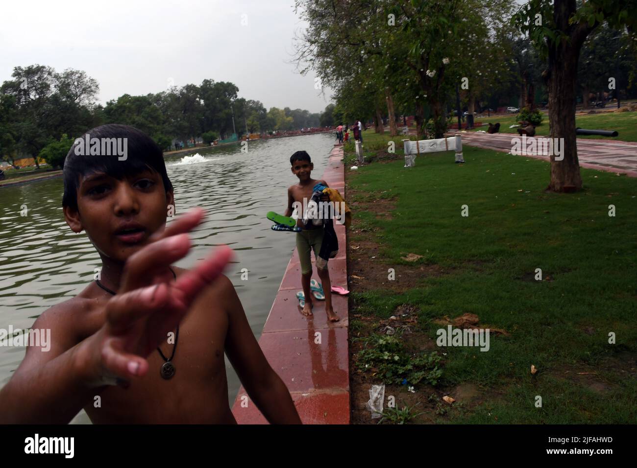 New Delhi, New Delhi, India. 1st July, 2022. Children having fun in the ...