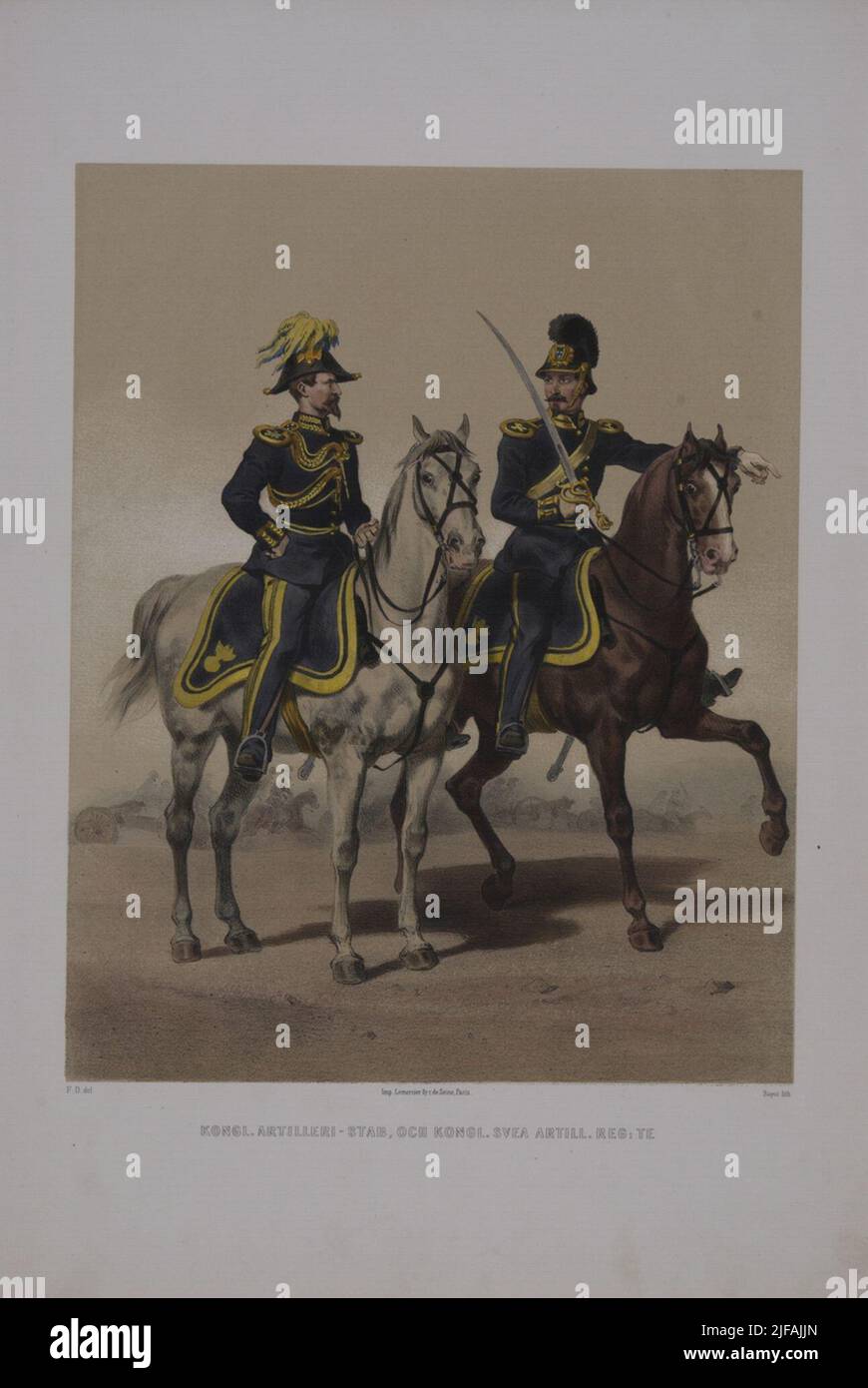 President with uniform for artillery legs and Svea artillery regiment.  Postal print in color pressure by original by Fritz von Dardel. Included in  the poster collection The Swedish and Norwegian Army Uniforms,