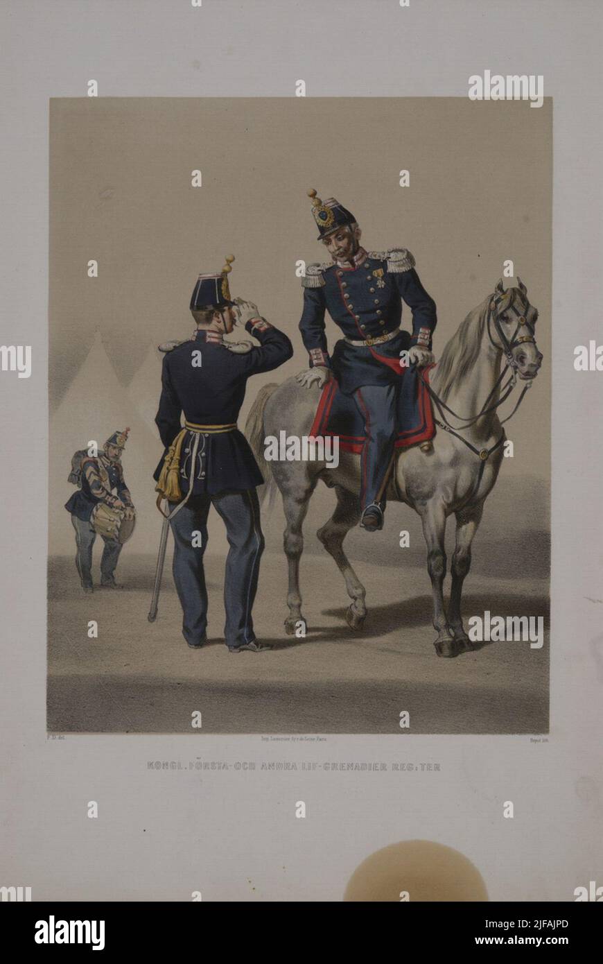 Poster With Uniform For The First Life Grenadier Regiment And The Poster With Uniform For The First Life Grenadier Regiment And The