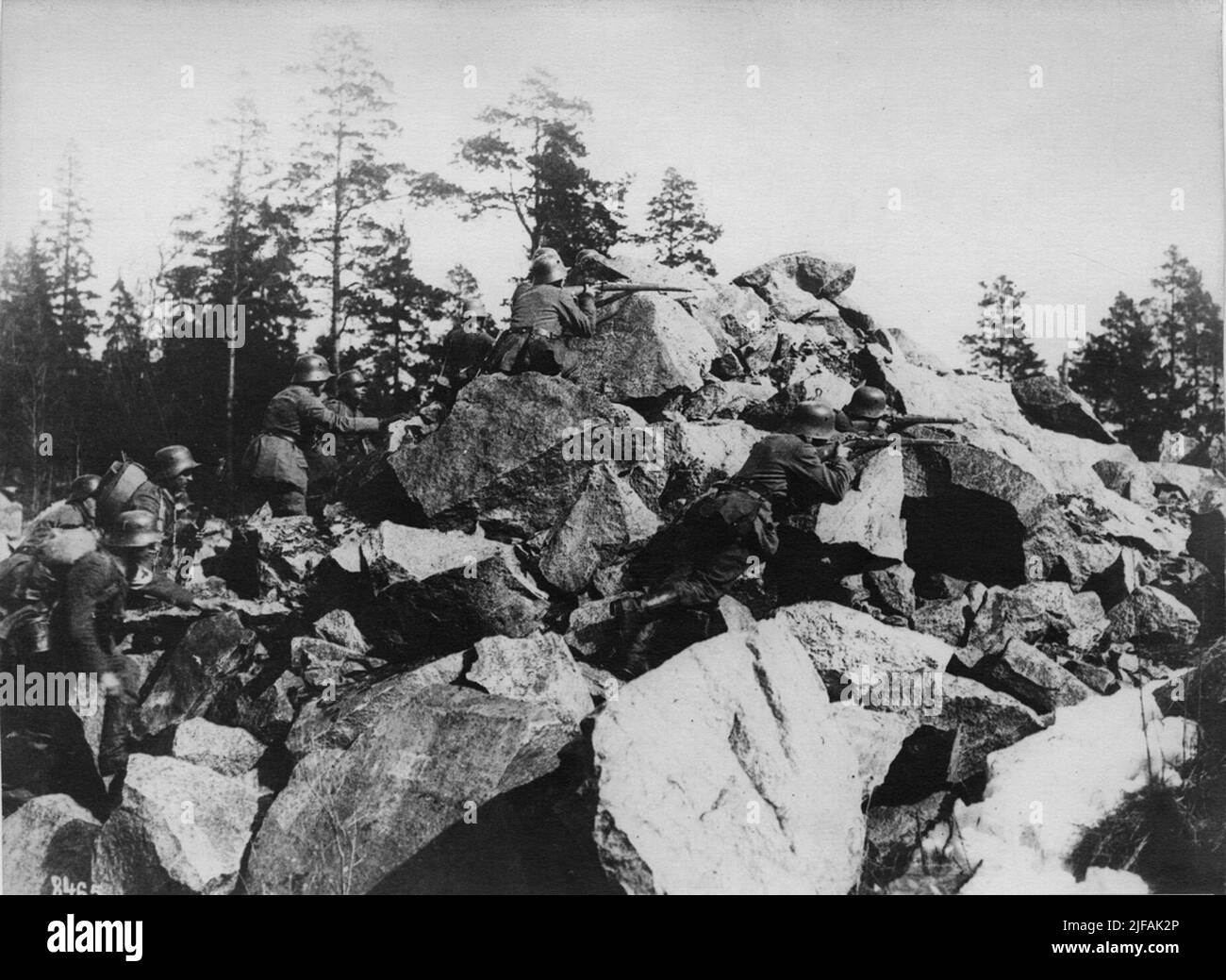 Finnish Civil War: German troops in violation of red -guardists. Finnish Civil War: German troops in violation of red -guardists. Stock Photo