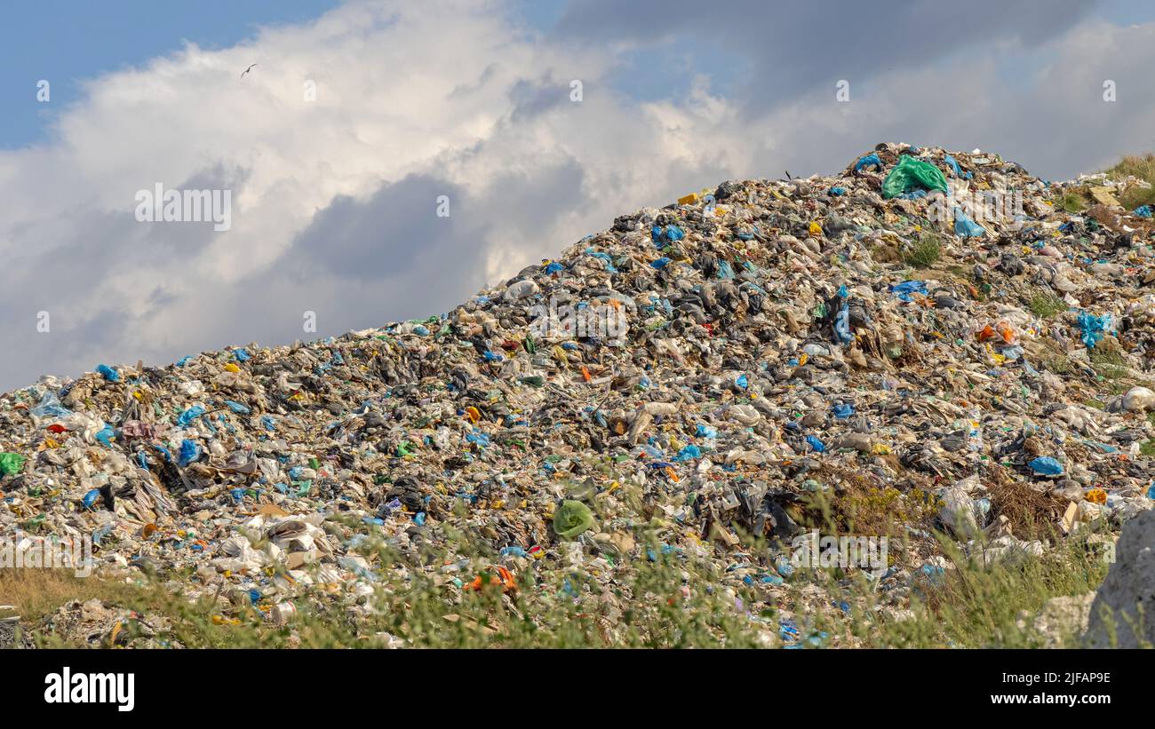 Bags of Trash Waste Garbage at Dump Site Landfill Environment Problem
