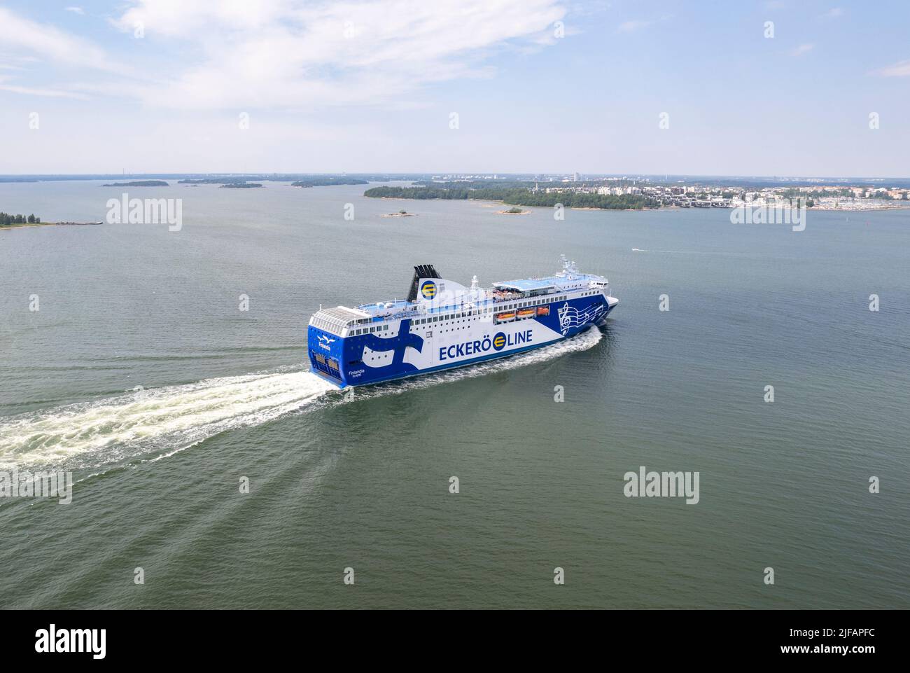 Passenger ferry Finlandia near the port of Helsinki in Finland Stock Photo