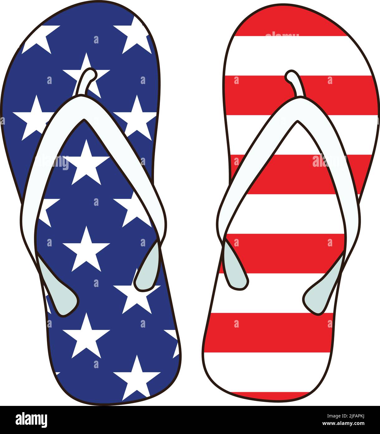 USA USA Patriotic Flip-Flops Vector Illustration Stock Vector Image ...