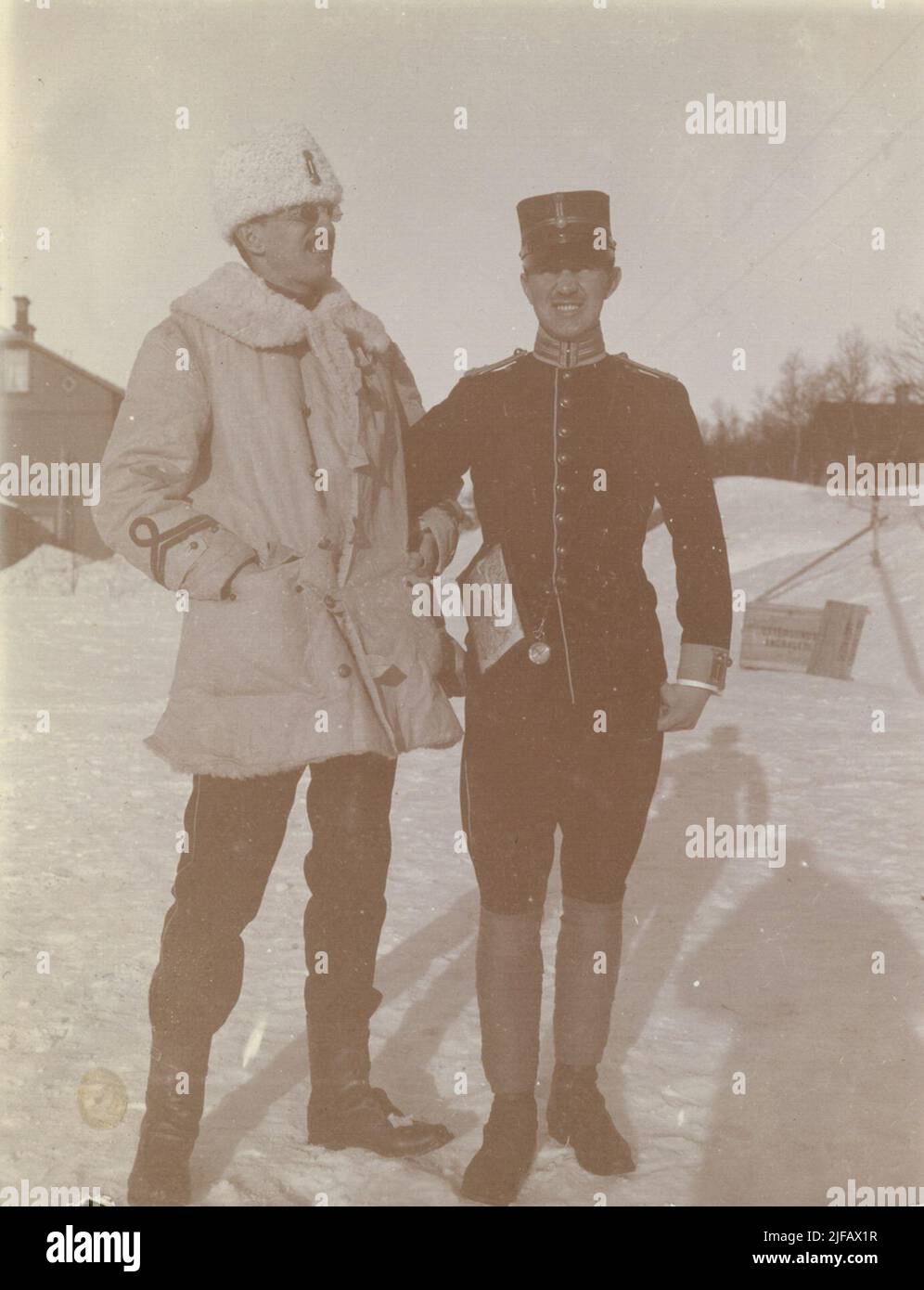 Royal War School's Winter Field Exercises 1910. Benedick and Strandmark. Stock Photo