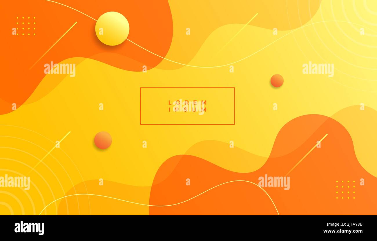 Abstract yellow and orange fluid shape modern background. Eps10 vector. Stock Vector