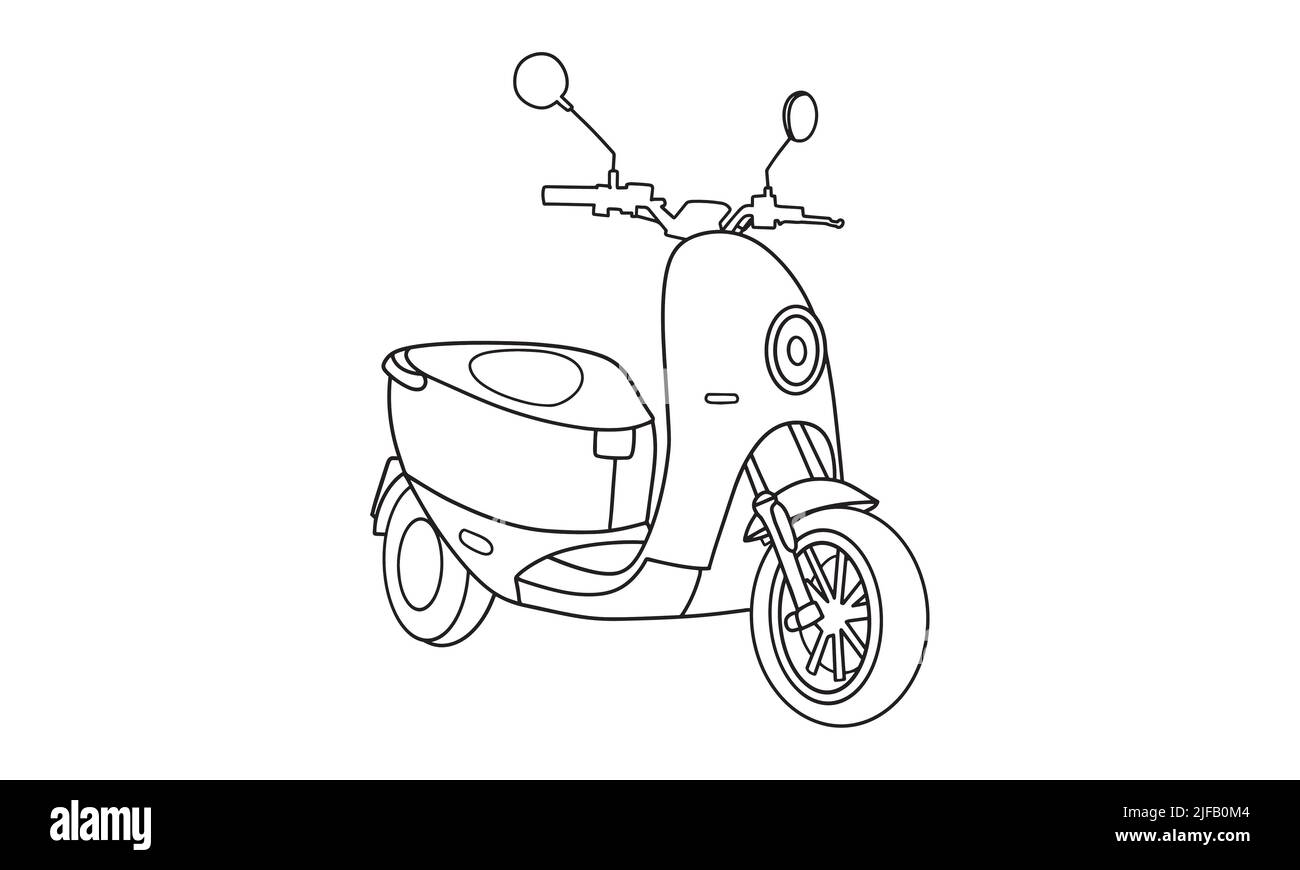 Bike sketch line art illustration Stock Vector