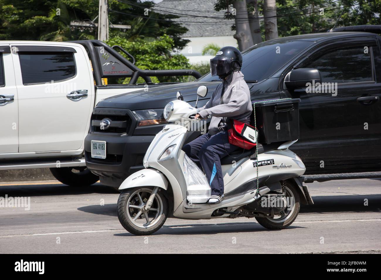 Chiangmai, Thailand April 22 2022 Private Automatic Scooter Yamaha