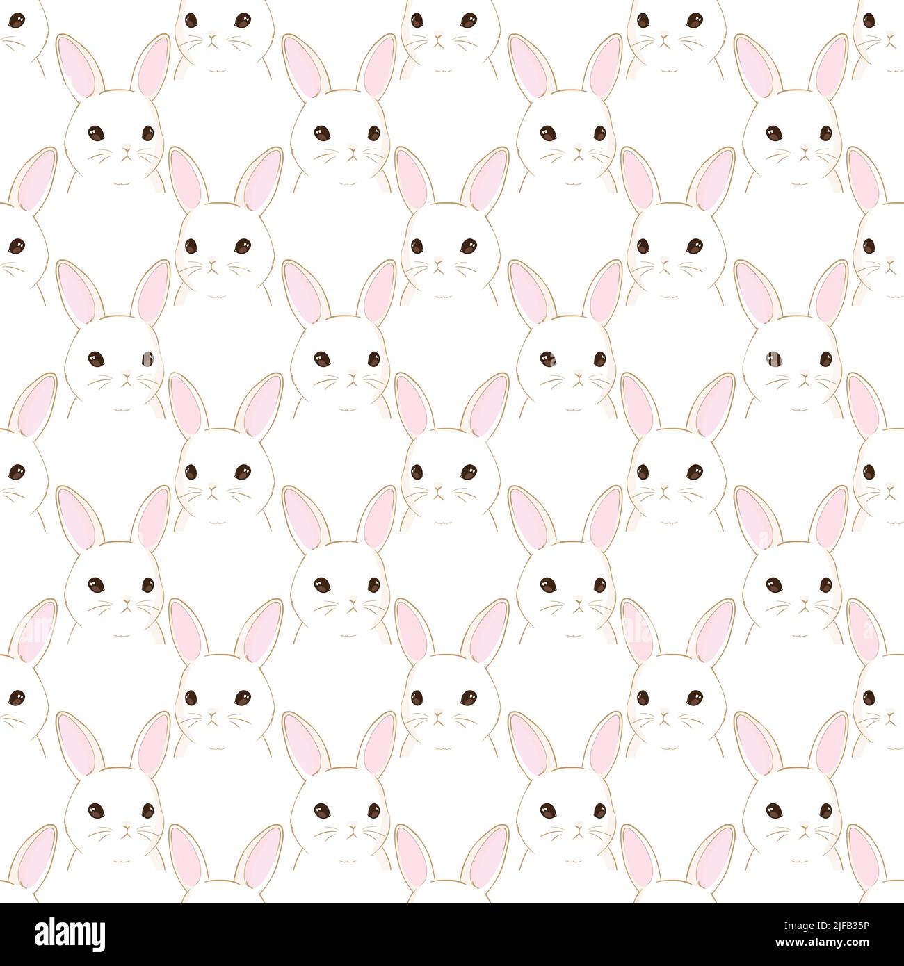 Seamless pattern with cartoon bunnies for kids. Abstract art print ...