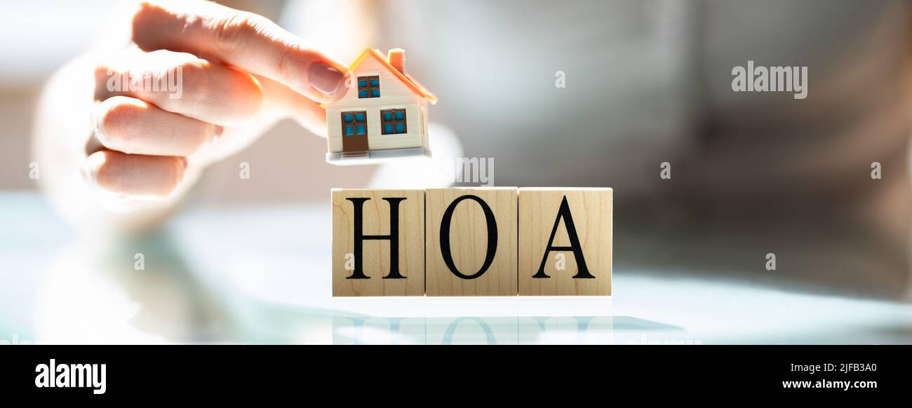 HOA - Homeowner Association. Property Owner Community Stock Photo