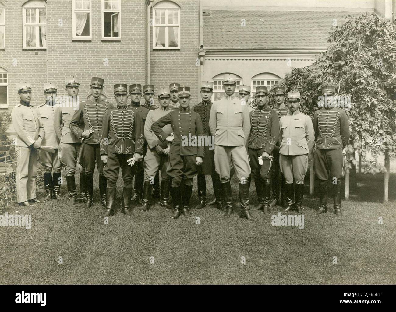 Von Rost General Group of officers with Major Göran Gyllenstierna and Lieutenant General ...