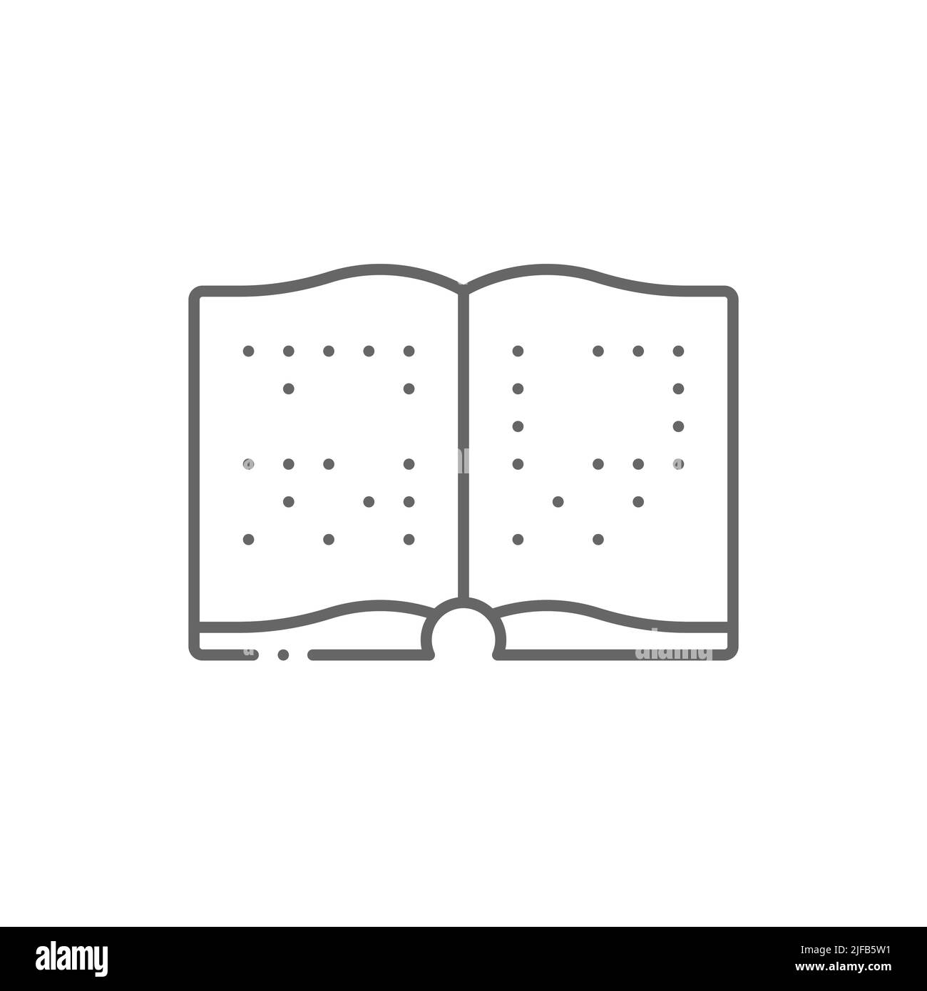 Braille book line icon. linear style sign for mobile concept and web design. Blind book pages outline vector icon. Symbol, logo illustration. Vector g Stock Vector