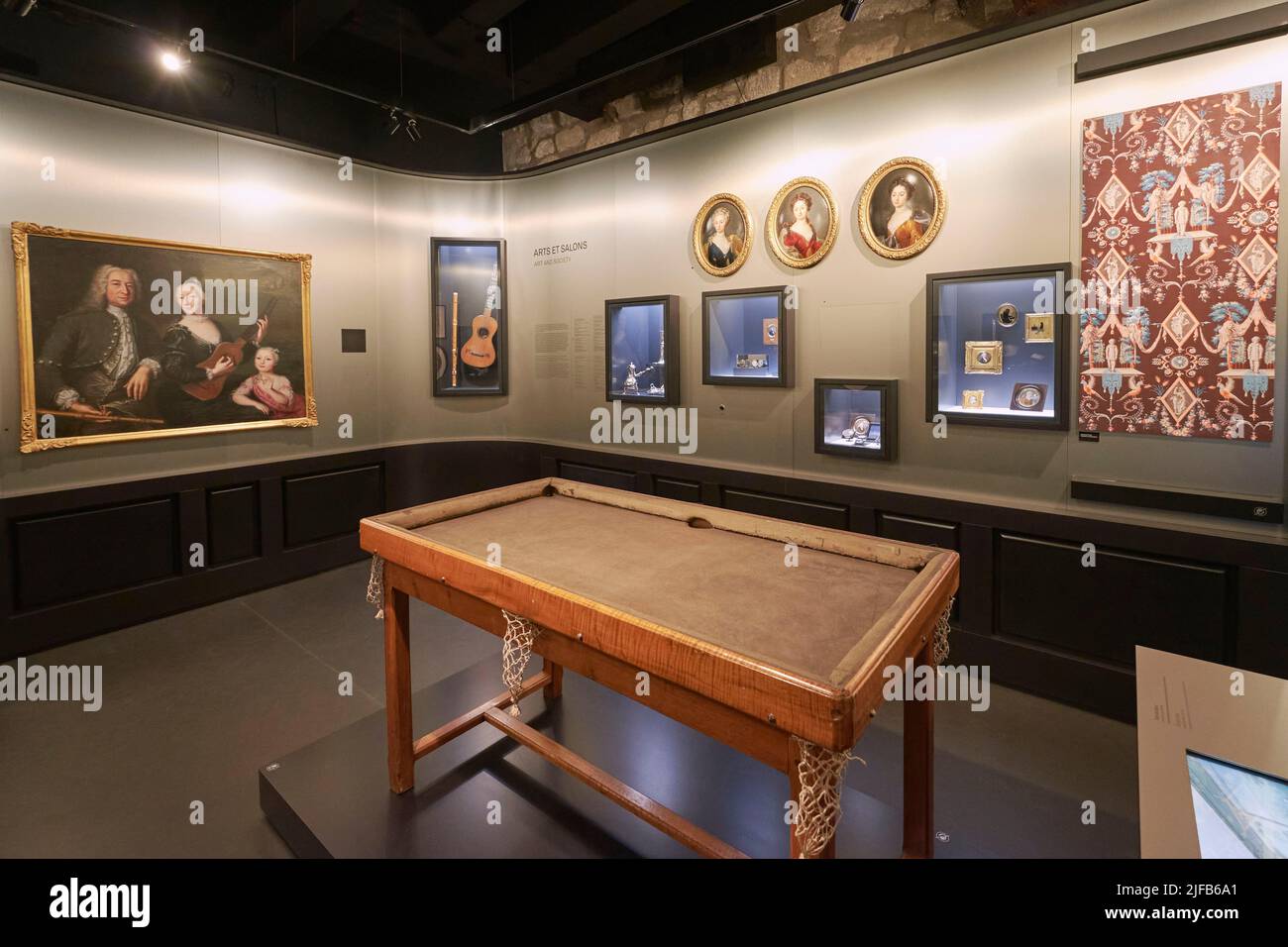 Switzerland, Canton of Vaud, Lausanne, the Historical Museum, the Arts and Fairs room, old billiards Stock Photo