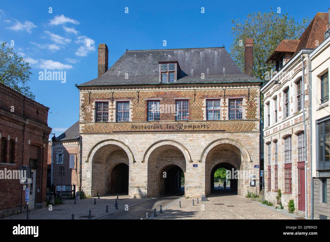France, Nord, Lille, Porte de Gand located in Old Lille Stock Photo