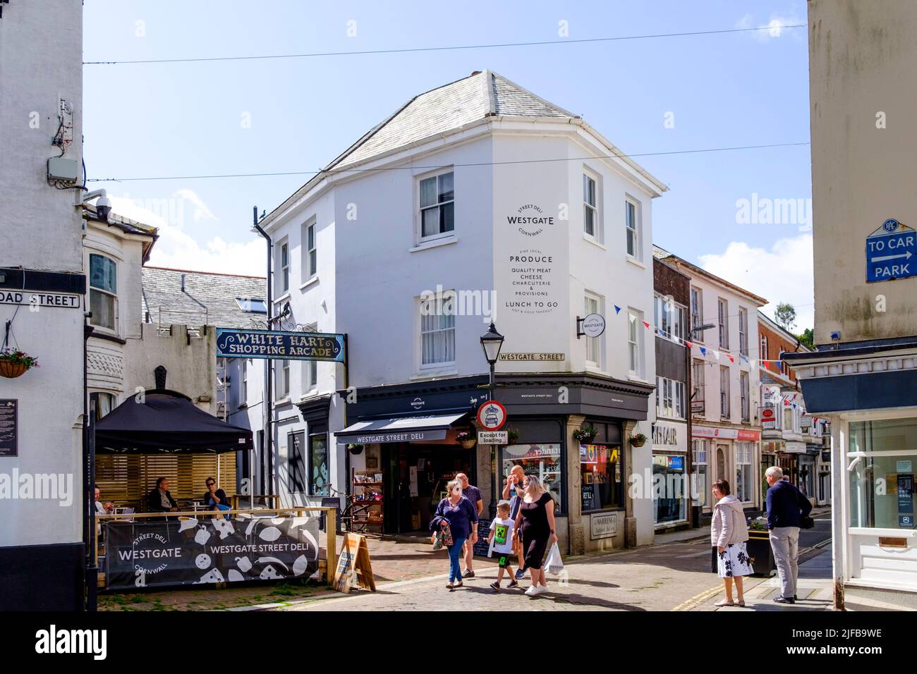 The Town centre in Launceston Cornwall UK Stock Photo Alamy