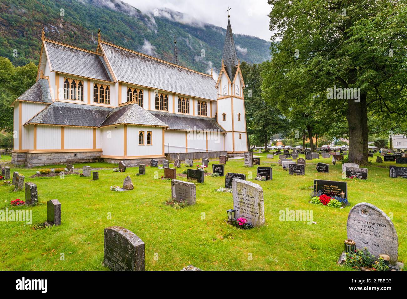 Norway, County of Sogn og Fjordane, Laerdal church Stock Photo