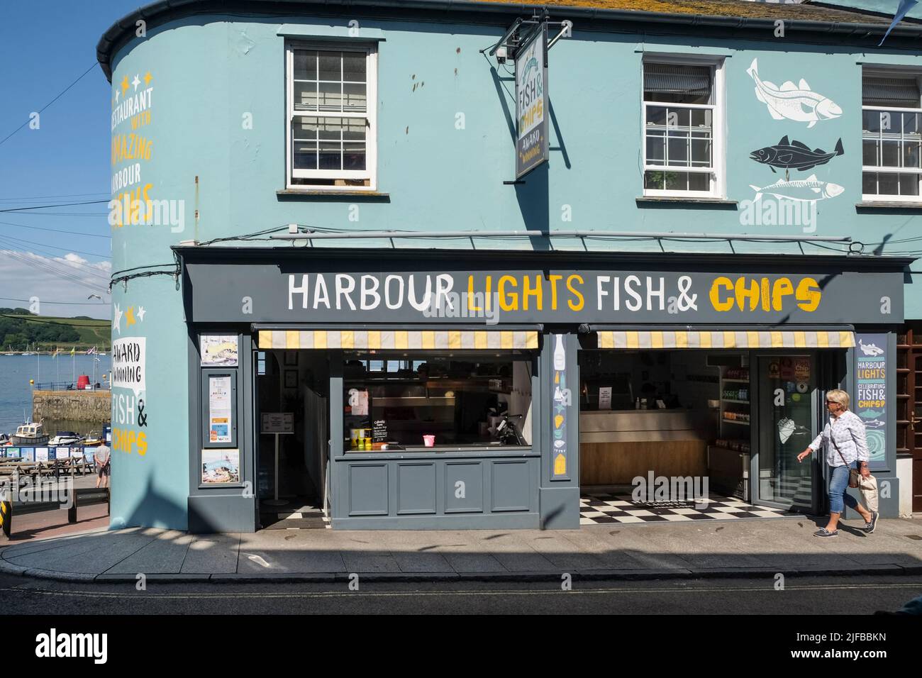 Harbour Lights Fish and chip shop and restauant in Falmouth Cornwall UK Stock Photo