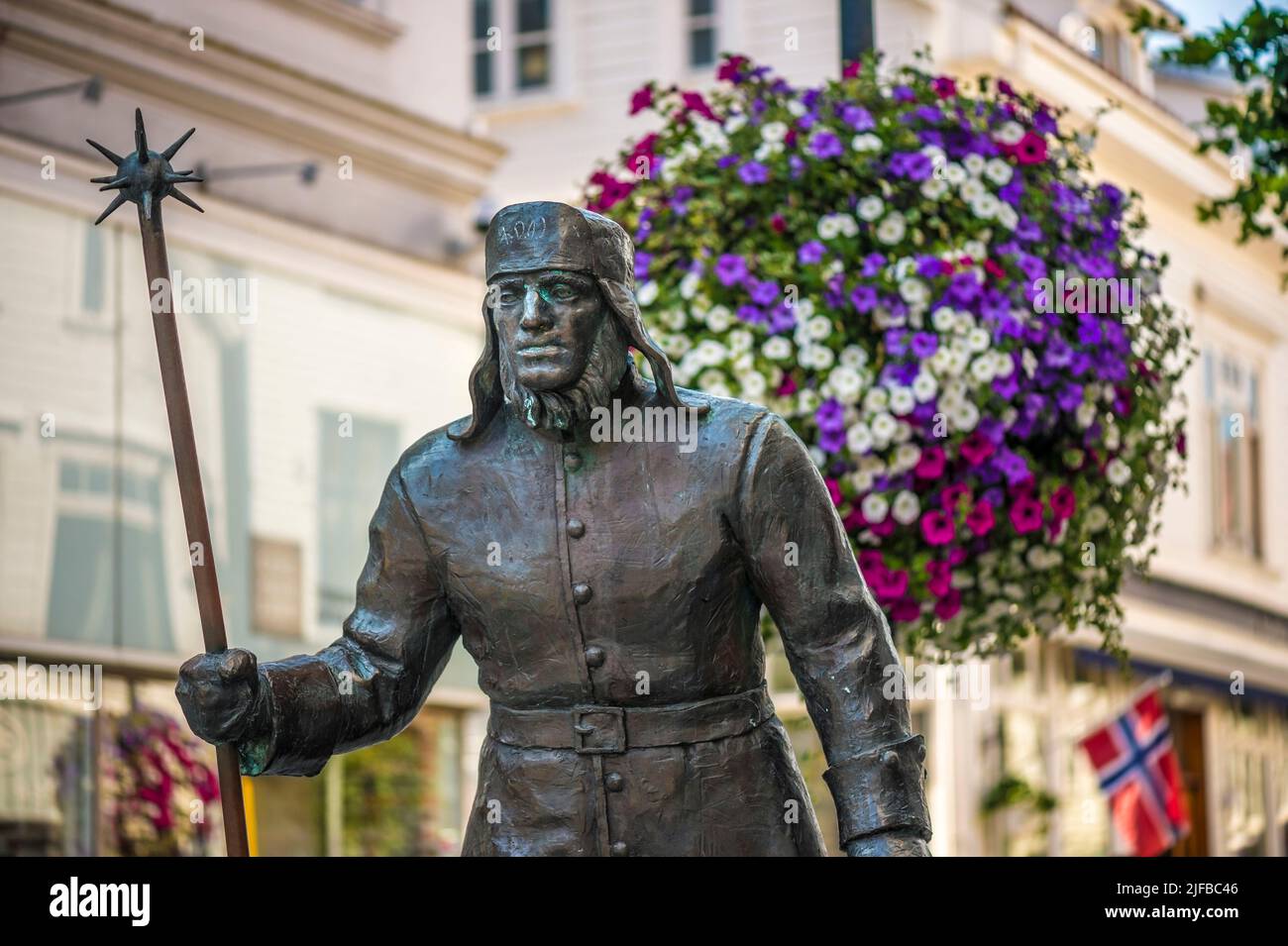 Norway, Rogaland county, Stavanger, bronze Viking statue in the city center Stock Photo