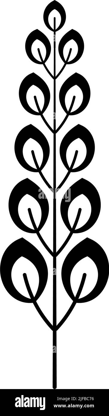 Laurel branch vector in line style. Wheat and olive wreath icon for victory, triumph. Symbol of award, achievement, heraldry. Armorial branches. Stock Vector