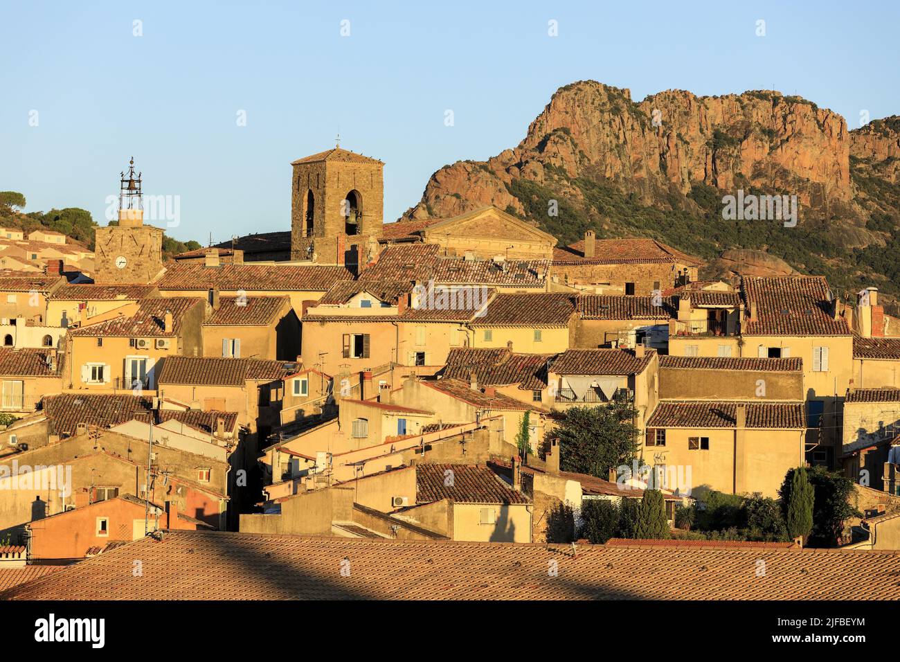 France, Var, Roquebrune sur Argens, view of the village, Saint Pierre