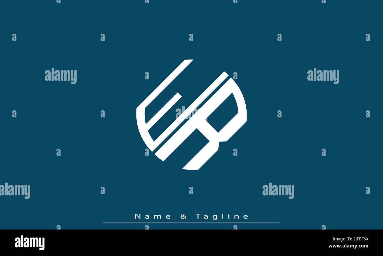 Alphabet letters Initials Monogram logo ER , RE Stock Vector