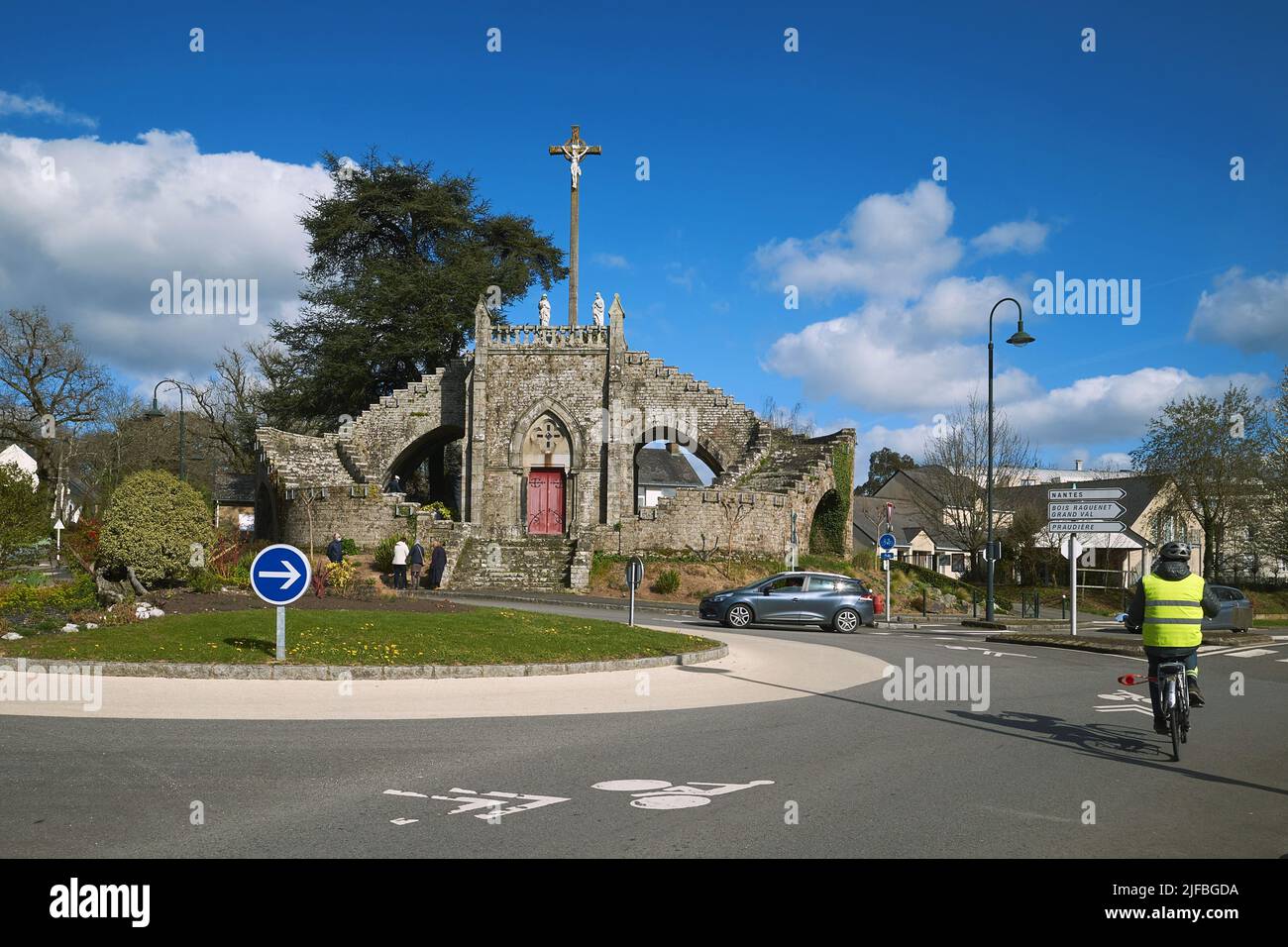 France, Loire Atlantique, Orvault, Monumental calvary of the village Stock Photo
