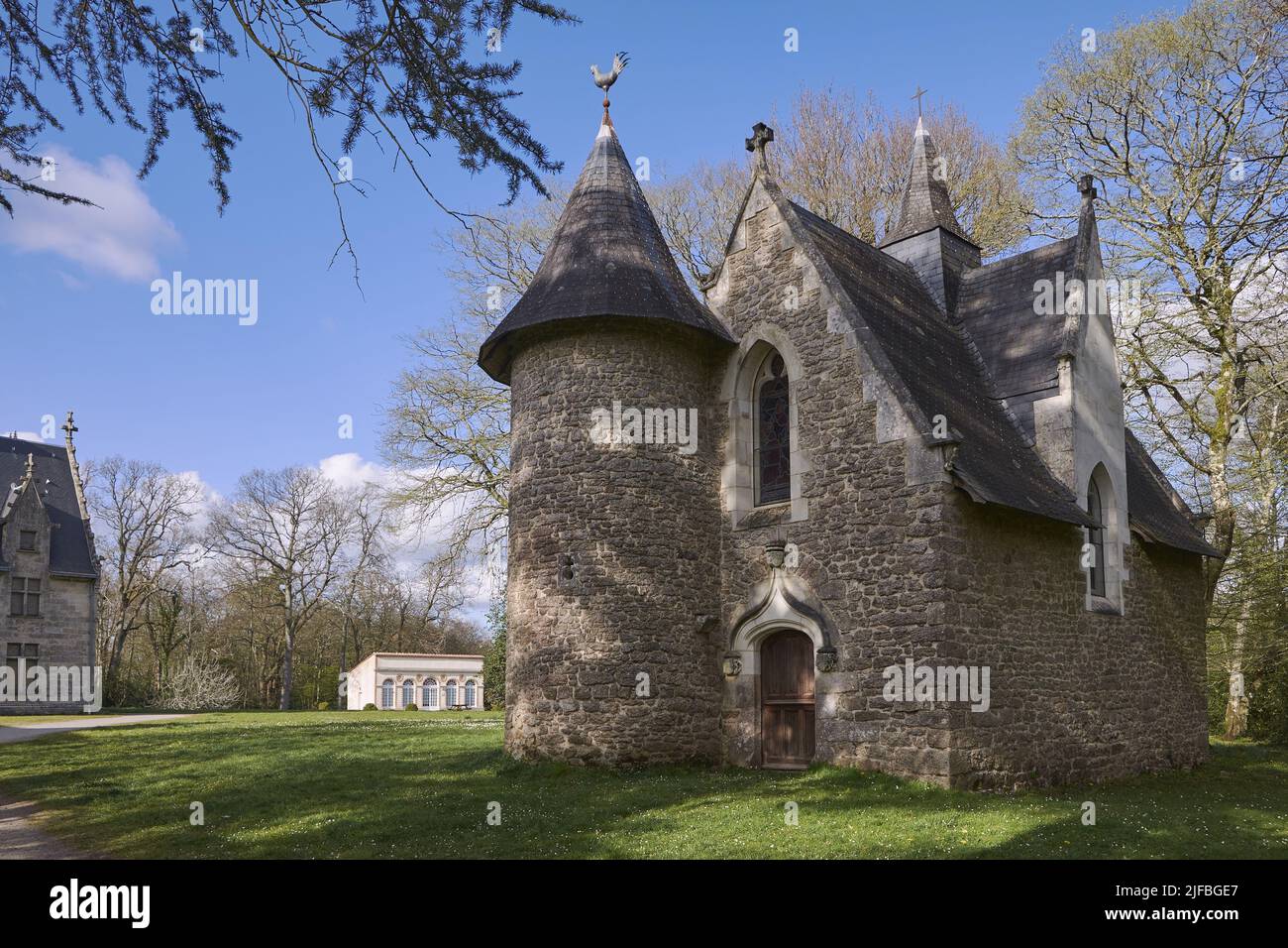 France, Loire Atlantique, Orvault, the chapel of the La Tour Castle from the 15th century Stock Photo
