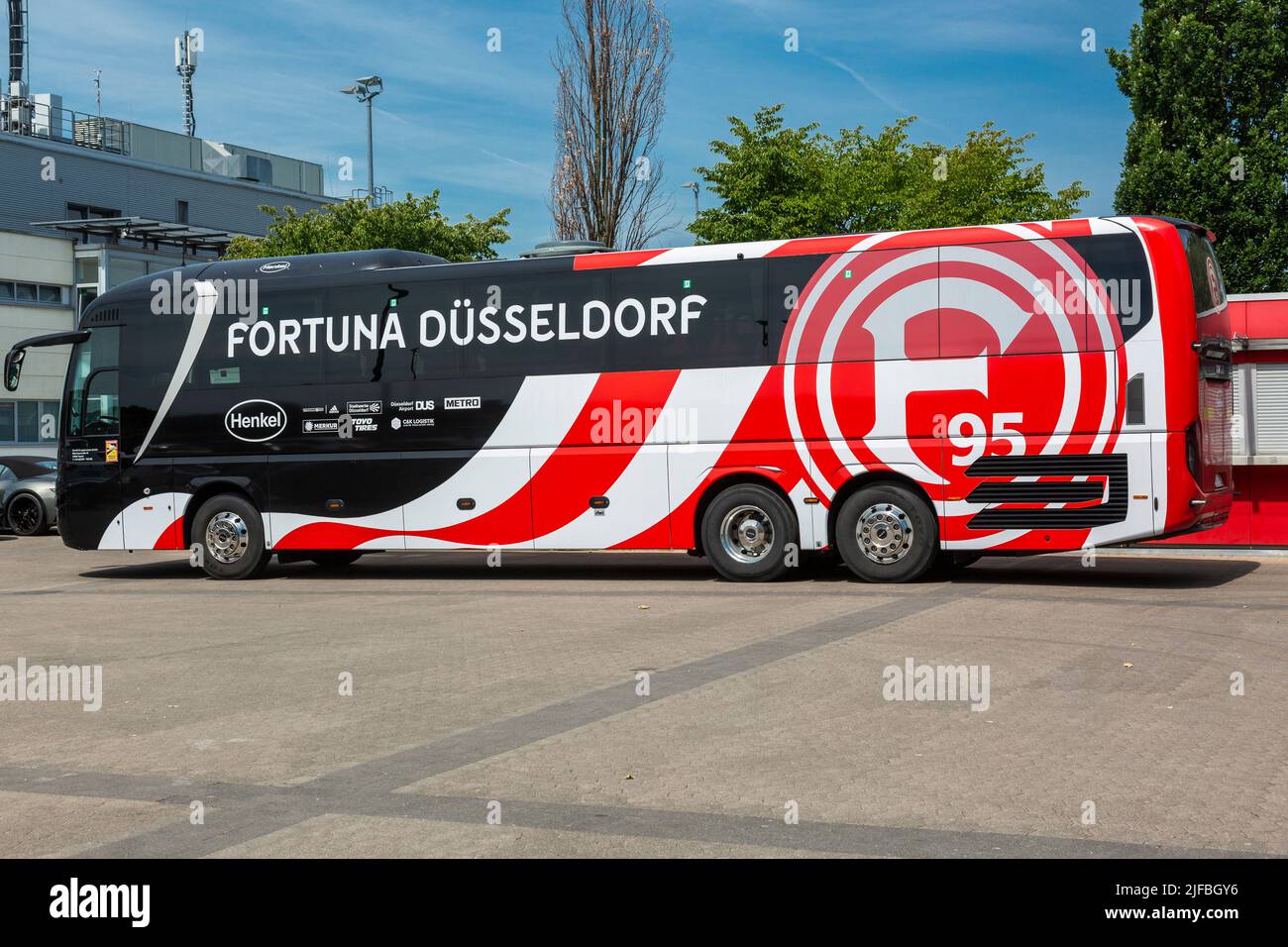 football, 2. Bundesliga, 2022/2023, Fortuna Duesseldorf, team bus Stock Photo