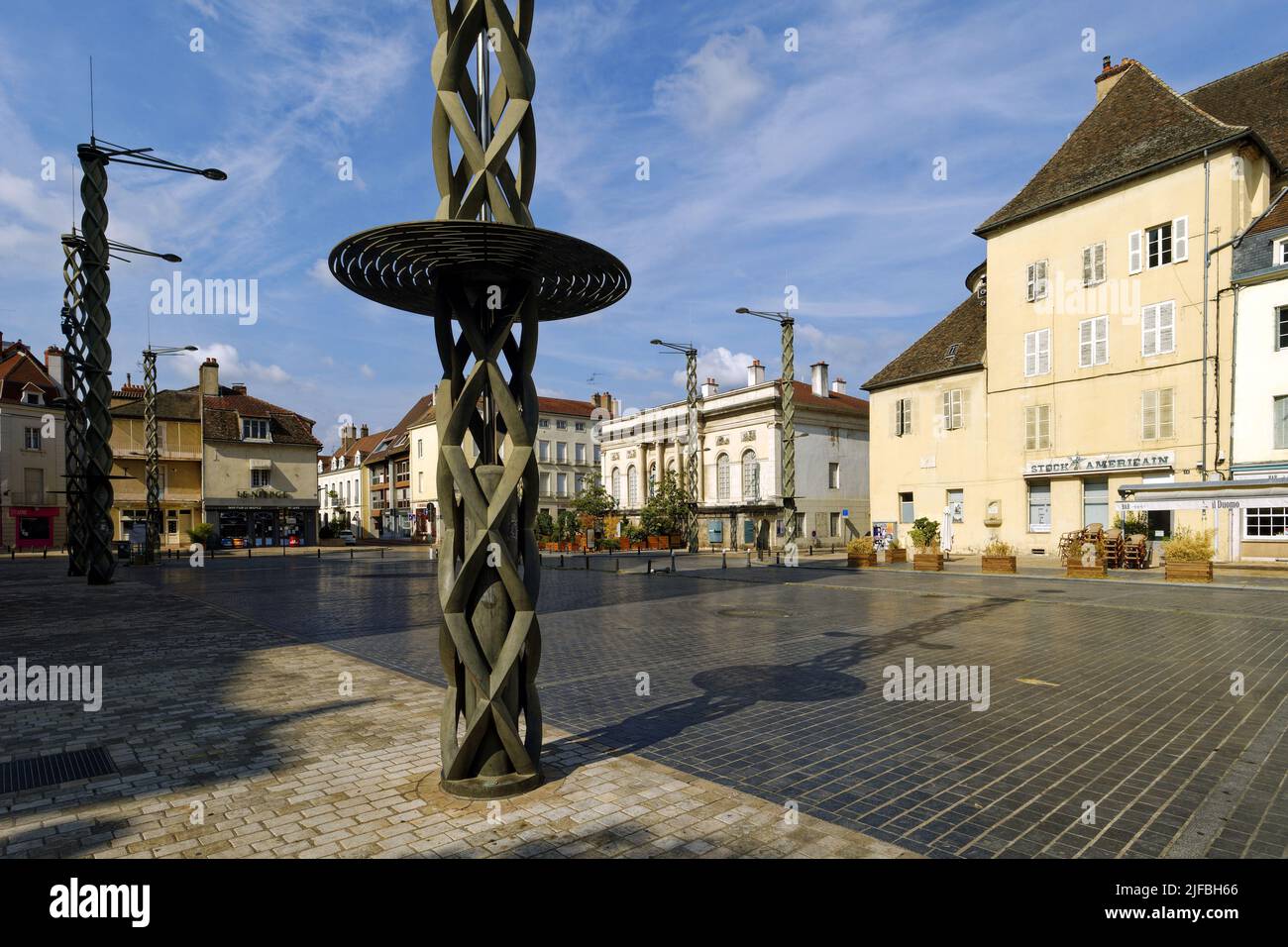 France, Saone et Loire, Chalon sur Saone, place de l'Hotel de Ville (Town Hall square) Stock Photo