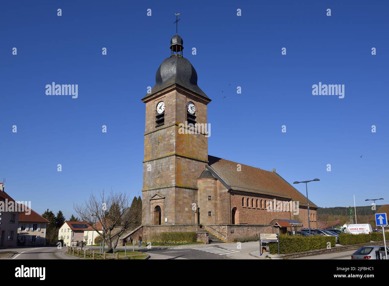 France, Vosges, Corcieux, Church of Our Lady of the Assumption in Corcieux Stock Photo