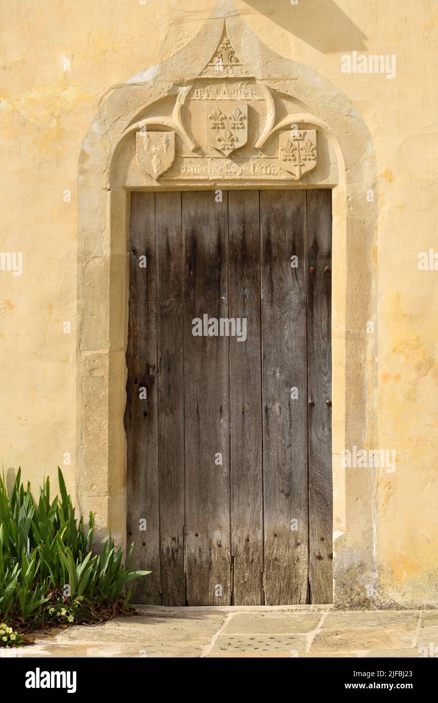 France, Vosges, Domremy la Pucelle, birthplace of Joan of Arc, Birthplace house of Joan of Arc built in the 14th century, door Stock Photo