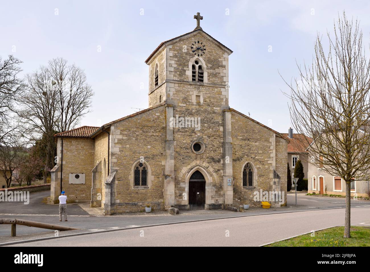 France, Vosges, Domremy la Pucelle, birthplace of Joan of Arc, Saint-Rémy church Stock Photo