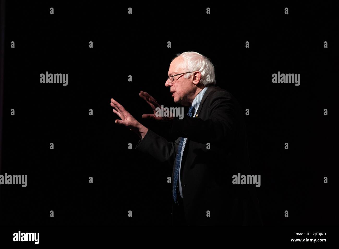 UK. Bernie Sanders Giving a Talk. Credit: SJ/Alamy Stock Photo